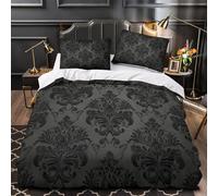 ZAWPPEUIO 3D Print 3 Pcs Bedding Set Home Decor Zipper Closure Design Super Ornate Duvet Cover Durable Hotel Quality for Girls,Youth,Children DarkBaroque Comforter Cover Single（140x200cm）