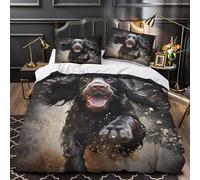 ZAWPPEUIO 3D Print 3 Pcs Bedding Set Home Decor Zipper Extra Soft Running Dog Dynamic Duvet Cover Breathable Anti-allergic for Youth,Boys,Adults istic Canine Motion Comforter Cover Double（200x200cm）