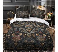 ZAWPPEUIO 3D Print 3 Piece Bedding Set Room Decor Zipper Closure Ultra Soft Washable OrnateWall Quilt Cover for Girls,Boys,Women Hypoallergenic Baroque Duvet Cover Super king（260x220cm）