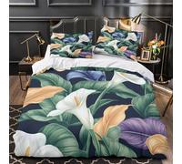ZAWPPEUIO 3D Print 3 Pieces Bedding Set Home Decor Design Extra Calla Lilies Duvet Cover Washable Hotel Quality for Teenagers,Girls,Adults botanical Floral Comforter Cover Double（200x200cm）