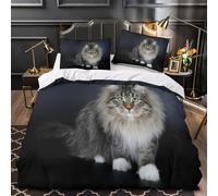 ZAWPPEUIO 3D Print 3 Pieces Bedding Set Home Decor Hidden Zipper Super Soft Fluffy Cat Quilt Cover Washable Hotel Quality for Adults,Kids,Teenagers Studio Portrait Duvet Cover Double（200x200cm）
