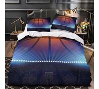 ZAWPPEUIO 3D Print 3 Pieces Bedding Set Home Decor Zipper Closure Extra Basketball Arena Lights Duvet Cover Hypoallergenic All Season for Adults,Children,Teens Comforter Cover Double（200x200cm）