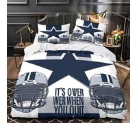 ZAWPPEUIO 3D Print 3 Pieces Bedding Set Home Decor Zipper Closure Extra Soft Dallas Cowboys Duvet Cover Durable Anti-allergic for Adults,Youth,Teens sports Team Comforter Cover King（220x240cm）
