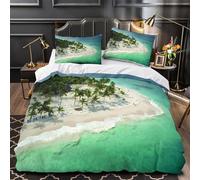 ZAWPPEUIO 3D Print 3 Pieces Bedding Set Room Decor Hidden Zipper Super Tropical Island Comforter Cover Washable Easy Care for Teens,Women,Kids beach Getaway Quilt Cover Super king（260x220cm）