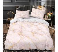 ZAWPPEUIO 3D Print 3PCs Bedding Set Bed Decor Hidden Zipper Super Pink Marble Texture Quilt Cover Durable Wrinkle-Resistant for Adults,Kids,Teenagers elegant Luxury Duvet Cover Single（140x200cm）