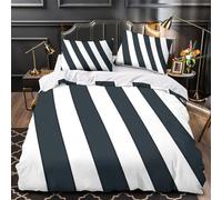 ZAWPPEUIO 3D Print 3PCs Bedding Set Bedroom Decor Zipper Closure Ultra Diagonal Stripes Comforter Cover Breathable Anti-allergic for Girls,Kids,Youth Modern Geometric Quilt Cover Double（200x200cm）