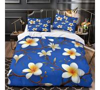 ZAWPPEUIO 3D Print 3PCs Bedding Set Home Decor Design Extra Tropical Flowers Duvet Cover Durable Anti-allergic for Teenagers,Teens,Girls botanical Garden Comforter Cover Double（200x200cm）