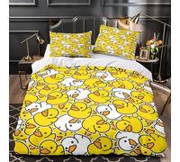 ZAWPPEUIO 3D Printed 3 Pcs Bedding Set Home Decor Design Extra Rubber Ducks Comforter Cover Hypoallergenic All Season for Kids,Adults,Teenagers coon Quilt Cover Double（200x200cm）