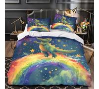 ZAWPPEUIO 3D Printed 3 Pcs Bedding Set Home Decor Zipper Super Soft Dinosaur Joy Quilt Cover Durable Anti-allergic for Adults,Women,Children Coon Whimsical Duvet Cover Double（200x200cm）