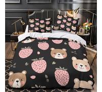 ZAWPPEUIO 3D Printed 3 Pcs Bedding Set Room Decor Design Ultra Cute Bear Comforter Cover Hypoallergenic Breathable for Teens,Boys,Children children's Room Decor Quilt Cover Double（200x200cm）
