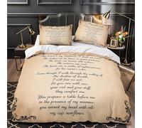 ZAWPPEUIO 3D Printed 3-Piece Bedding Set Bed Decor Design Bible Verse Comforter Cover Washable Hypoallergenic for Boys,Girls,Adults Christian Inspirational Quilt Cover Single（135x200cm）