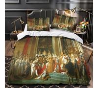 ZAWPPEUIO 3D Printed 3-Piece Bedding Set Home Decor Extra Historical Ceremony Quilt Cover Breathable Wrinkle-Resistant for Adults,Boys,Teens Baroque Royal Event Duvet Cover Single（135x200cm）