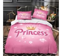 ZAWPPEUIO 3D Printed 3-Piece Bedding Set Room Decor Zipper Extra Soft Princess Crown Comforter Cover Breathable Wrinkle-Resistant for Youth,Boys,Children Coon Fantasy Quilt Cover Single（140x200cm）