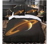 ZAWPPEUIO 3D Printed 3 Pieces Bedding Set Bedroom Decor Design Saturn Planet Duvet Cover Washable Hypoallergenic for Youth,Teenagers,Adults Cosmic Space Comforter Cover Super king（260x220cm）