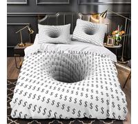 ZAWPPEUIO 3D Printed 3 Pieces Bedding Set Bedroom Decor Extra Dollar Symbols Comforter Cover Machine Washable Hotel Quality for Youth,Teens,Boys Abstract Financial Quilt Cover Super king（260x220cm）