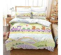 ZAWPPEUIO Beautiful Bedding Set And Animal Train Quilt Cover with Comforter Soft Lightweight And with Zipper Closure for Children And Adults Kids Made with 3D Print Double（200x200cm）