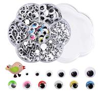 ZAWTR Googly Eyes 700Pcs, Craft Self Adhesive Wiggle Eyes Plastic Sticky Wobbly Eyes Small Large 4mm-12mm, Black Round Doll Eyes with Colored Eyelashes for DIY Scrapbooking Crafts Making Accessories