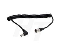 Zaxcom ZOOM F4 F8 Recorder Coiled Power Cable Right Angle DC Barrel Hirose 4 Pin for Sound Devices 664