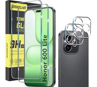 ZAXGLAR Screen Protector for Honor 600 Lite 5G for Tempered Glass, Pack of 2 Tempered Glass and 2 Camera Protection, HD Screen Protector, 9H Hardness Protective Film, Anti-Scratch Tempered Glass Film