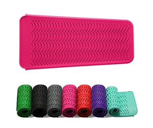ZAXOP Resistant Silicone Mat Pouch for Flat Iron, Curling Iron,Hot Hair Tools.(Hotpink)