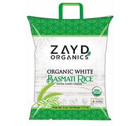 Zayd Organics White Basmati Rice, Extra Long Traditional Indian Rice, Vegan, Fresh, Usda Organic, 5Lbs