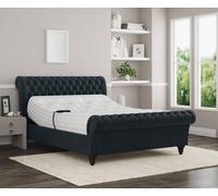Zaye Living Lucia Electric Adjustable Upholstered Sleigh Bed Frame in Black | Size: Super King Zaye Living Black Super King