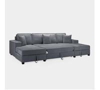 Zaye Living Milian Corner U Shape Sofabed With Storage Grey | Size: Large Zaye Living Grey Large