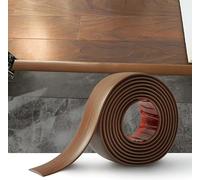 Zayejod 1.2M PVC Floor Transition Strip Self Adhesive，Brown Teak Grain 5CM | Vinyl Flat Floor Divider Strip Carpet Cover Strips Laminate Threshold Flooring Edge Trim for Joining Floor Tiles Gap Door Bar