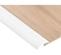 Zayejod 1.2M White Carpet Trim Self Adhesive PVC Laminate Floor Door Doorway Transition Threshold Strip Tile Edgings Rubber Flooring Edge Strip(Cover Height Within 5mm)