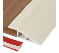 Zayejod 2M PVC Rubber Floor Threshold Transition Strip Self Adhesive 1.5cm | Door Floor Rubber Wheelchair Ramp, Laminate Butt Up Threshold-Moldings Trim for Doorways Floor Tile Edge Beige Wood Grain