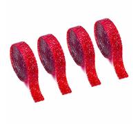 Zayejod 4 Rolls Red Resin Rhinestone Ribbons Self-Adhesive Crystal Ribbon Roll Glitter Resin Diamond Belt Bling Sparkling Diamond Ribbon Bling Stickers Wrap Crystal Roll for DIY Arts Crafts,15mm