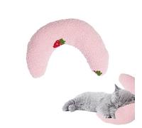 Zayejod Pillow for Cat Head to Lay On,Cat Sleeping Pillow for Indoor Cats Bed Mat,Curved Soft Puppy Calming Pillow for Relief Sleeping Improve,Pink