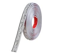 Zayejod Silver Molding Trim Self Adhesive,Peel and Stick Wall Ceiling Decorative Trim,3D Wallpaper Border,Tile Trims and Edgings,Sticky Lines for Mirror Edge,TV Background Wall(2.6CM Wx 5M L)
