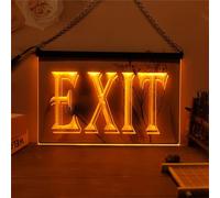 Zayeksole Exit Neon Sign for Wall Decor, USB Powered Dimmable LED Neon Light Up Sign for Hotel Garage Exit,Orange,30x20cm