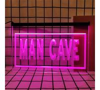 Zayeksole Man Cave Dimmable Neon Sign for Wall Decor, USB Powered LED Advertising Man Cave Neon Light Sign for Bar, Nightclub,Pink,40x30cm