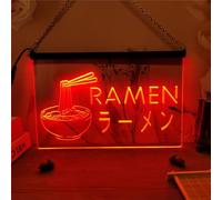 Zayeksole Ramen Neon Sign for Wall Decor, USB Dimmable LED Neon Light Up Sign for Japanese Ramen Restaurant Windows Wall Decoration,Red,30x20cm