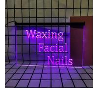 Zayeksole Waxing Facial Nails Neon Sign for Wall Decor, USB Powered LED Advertising Neon Light Sign for Beauty Salon Manicures Shop,Purple,40x30cm