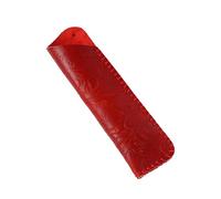 ZAYIO Vintage Red Floral Leather Pencil Case, Elegant Leather Pen Case Organizer for Fountain Pens, Practical Pen Sleeve Storage Classic Pencil Pouch for Home Office and Study Use