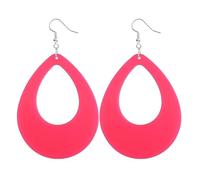 ZAYIUKI 1 Pair Neon Drop Earrings For Women Plastic Earrings Red Green Colourful Vintage Lightweight Fashion Jewelry For 80s 70s
