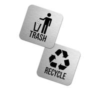 ZAYIUKI Trash and Recycle Stickers Set of 2 Outdoor Indoor Kitchen Home Office Organization Garbage Bin and Waste Basket Label