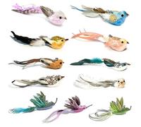 ZAYLUMO 11 PCS Realistic Bird Cat Wand Replacement - Handcrafted Feather Toys for Interactive Play, Ideal for Cat Wands & Home Décor
