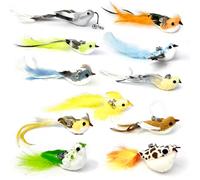 ZAYLUMO 11 PCS Realistic Bird Cat Wand Replacement Toys-Handcrafted Feather Toys for Interactive Play, Ideal for Cat Wands & Home Décor