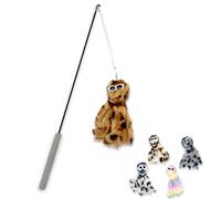 ZAYLUMO Interactive Cat Toy Set - 50cm Cat Wand with Plastic Sponge Handle & Metal Shaft + 5 Colourful Octopus Replacement Heads, Indoor Enrichment & Home Decor