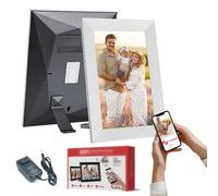 ZAYMGPD 10.1-Inch Digital Photo Frame, 12/32/64gb Memory Options, 1280 * 800 Touchscreen, Supports Multi-user Connection, Remote Transfer, Automatic Rotation, And Photo/Video Sharing White-16G