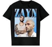Zayn-Malik-Shirt-Hip-Hop-Short-Sleeve-Unisex-Men-T-Shirt Black