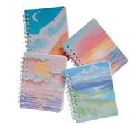 ZAYOIZY 4pcs Mini Blank Spiral Sketchbook Small Pocket Notebooks Compact Notepads, Little A7 Spiral Notebooks for Daily Journaling/Note Taking, 80 Sheets/160 Pages