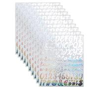 Zayookey 10 Sheets Self Adhesive Vinyl Letters Numbers Stickers 1Inch Glitter Silver Alphabet Stickers Graduation Cap Decals Sign for DIY Poster, Water Bottles, Door Address Number (Silver)