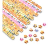 Zayookey 1080 Sheets Cute Stars Origami Paper of Cartoon Duck Lucky Stars Paper Strips for DIY Handcrafts Decoration Folding Paper Strips for Party Decor Gift Making (A)