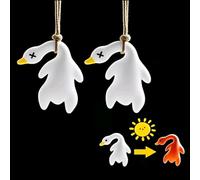 Zayookey 2Pcs Color-Changing Roast Duck Creative Car Pendant Personalization Rearview Mirror Pendant Mini Cute Duck Creative Hanging Ornament Fun Car Interior Decoration for Cars with Gift Box
