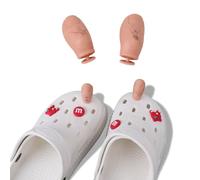 Zayookey 2pcs Funny Shoe Charms for Crocs,Big Toe Shoe Charms Decoration with Hairy for Croc,Shoe Accessories 3D Toe Shoe Charms for Clogs Sandals Ornament Party Favors Gift
